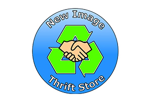 Rescue Mission Alliance logo with hands shaking inside recycling symbol, community support.
